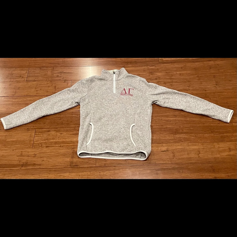 Gray Delta Gamma Charles River Brand Quarter Zip
